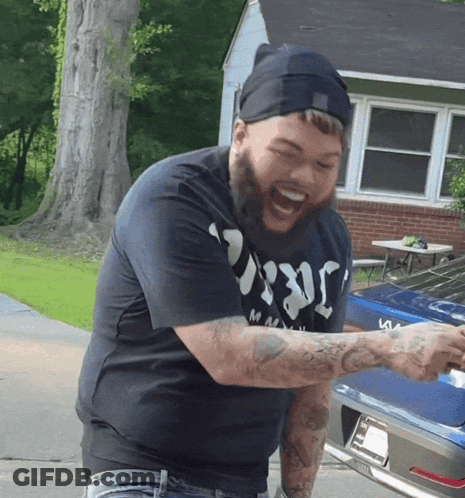 Man With Beard Wearing Jesus Shirt GIF