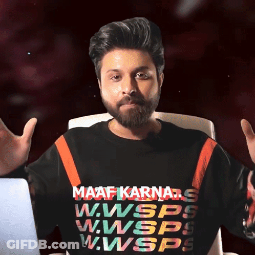 Man With Beard Wearing Maaf Karnars Shirt GIF