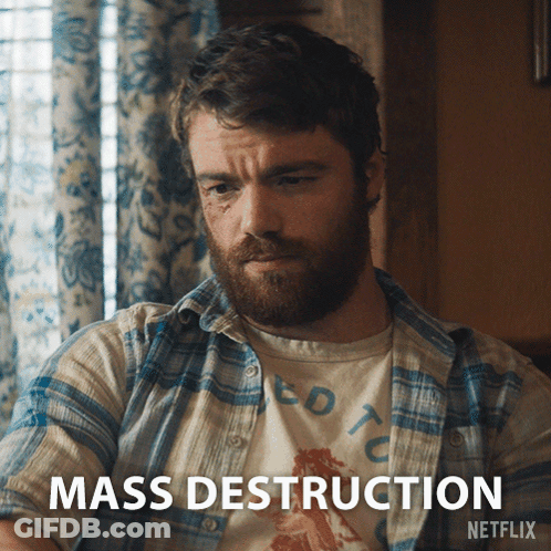 Man With Beard Wearing Mass Destruction T-Shirt GIF