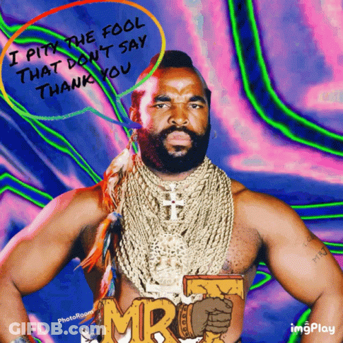 Man With Beard Wearing Mr. T Necklace GIF