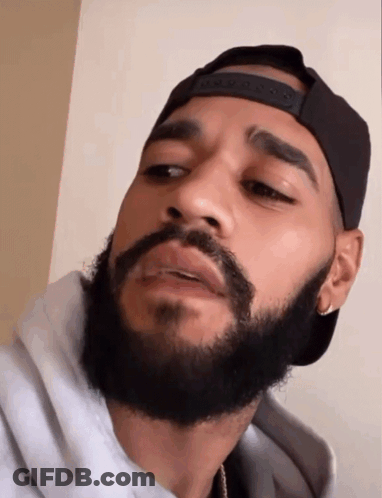 Man With Beard Wearing NBA Hat GIF