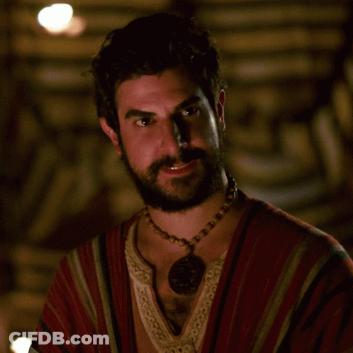 Man With Beard Wearing Necklace With Pendant GIF