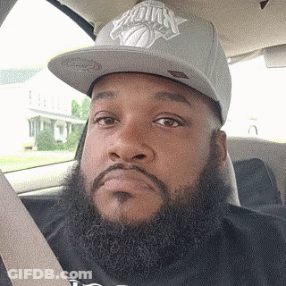 Man With Beard Wearing New York Hat GIF