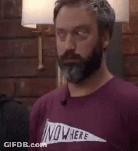 Man With Beard Wearing Nowhere T-Shirt GIF