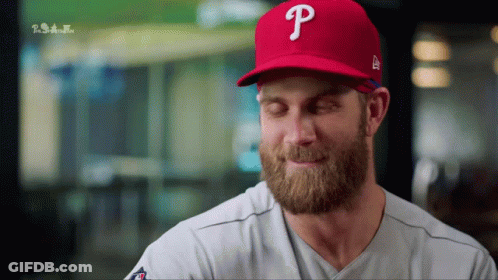 Man With Beard Wearing Red P Hat GIF