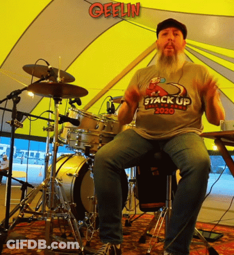 Man With Beard Wearing Stack Up 2020 Shirt GIF