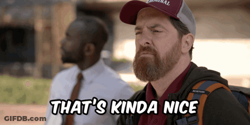 Man With Beard Wearing That's Kinda Nice Hat GIF