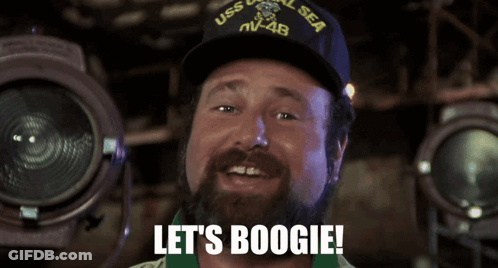 Man With Beard Wearing USS Seal Sea Hat GIF