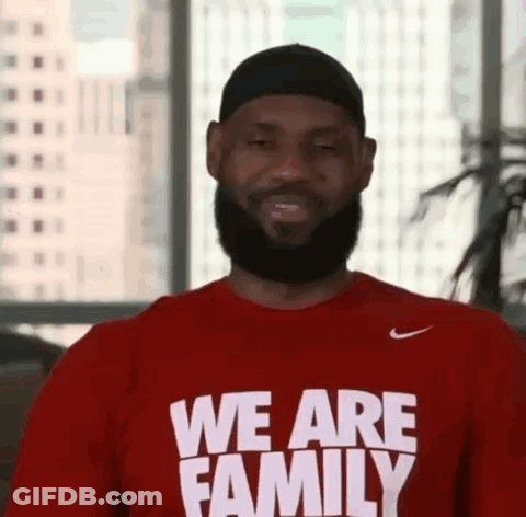 Man With Beard Wearing We Are Family Shirt GIF