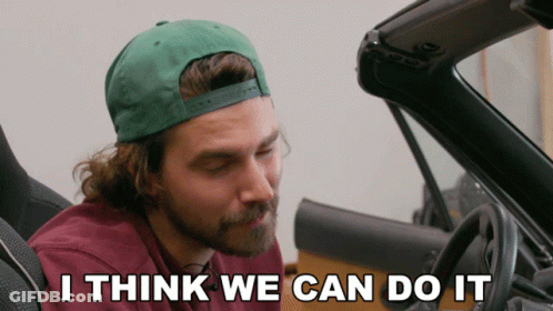 Man With Beard Wearing We Can Do It Shirt GIF
