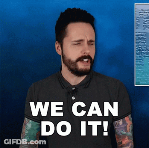 Man With Beard Wearing We Can Do It Shirt GIF