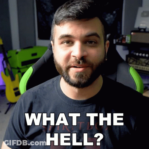 Man With Beard Wearing What The Hell Shirt GIF