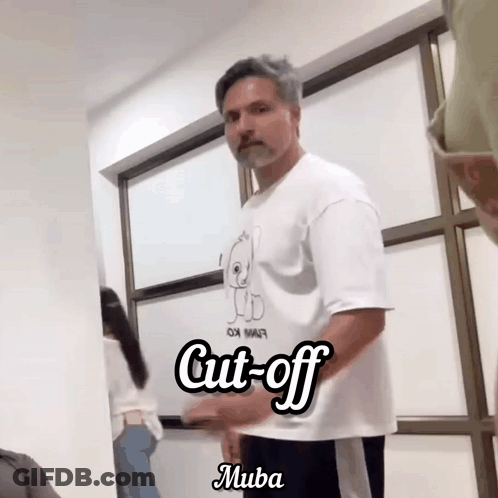 Man With Beard Wearing White Shirt Saying Cut-Off GIF