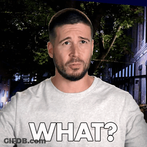 Man With Beard Wearing White Shirt Saying What GIF