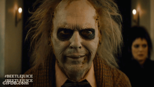 Man With #Beetlejuice #Beetlejuice Text GIF