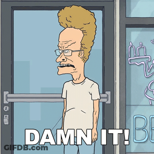 Man With Big Head Saying Damn It GIF