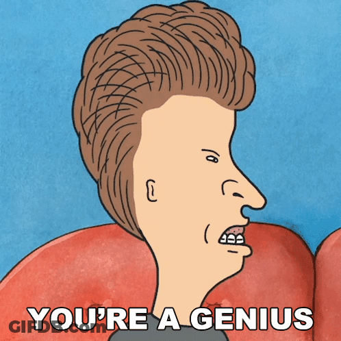Man With Big Head Saying You're A Genius GIF