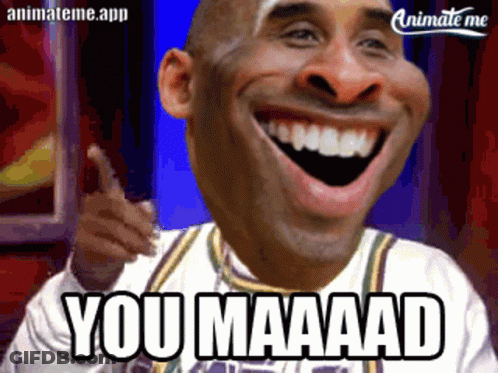 Man With Big Smile Saying You Maaaad GIF