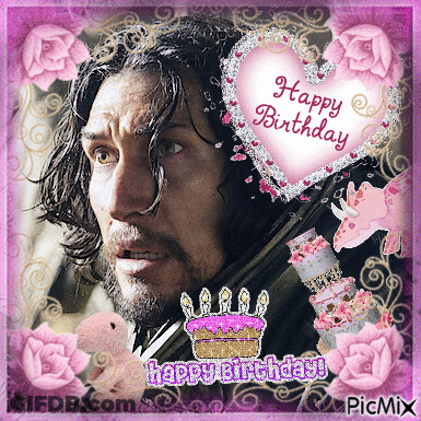 Man With Birthday Cake And Heart Saying Happy Birthday GIF