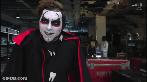 Man With Black And White Face Paint GIF