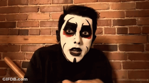 Man With Black And White Makeup GIF