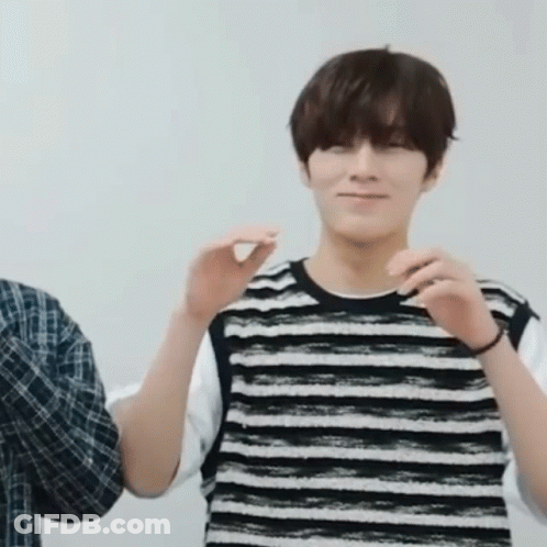 Man With Black And White Striped Shirt Peace Sign GIF