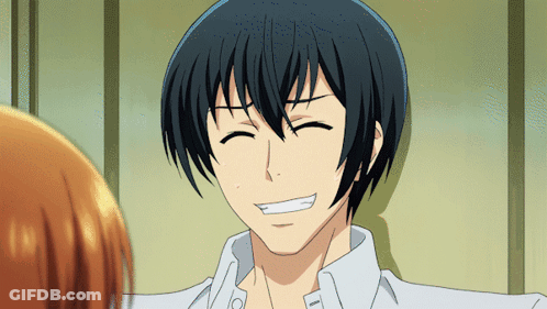 Man With Black Hair Smiling At Another Person GIF