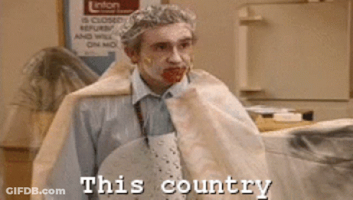 Man With Blanket On Head Saying This Country GIF