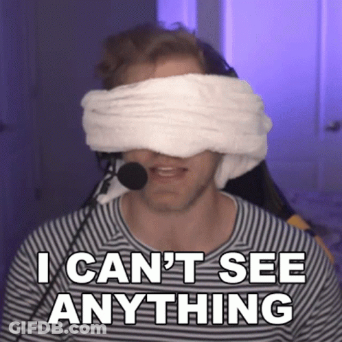Man With Blindfold Saying I Can't See Anything GIF