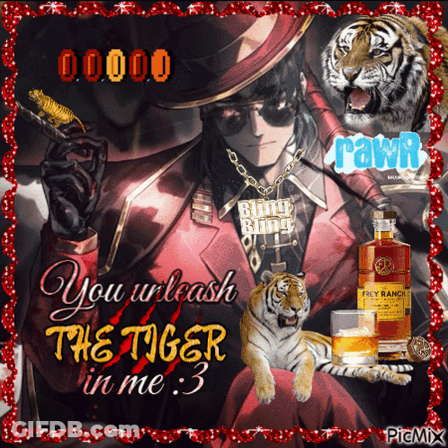 Man With Bling Bling Necklace Holding Whiskey GIF