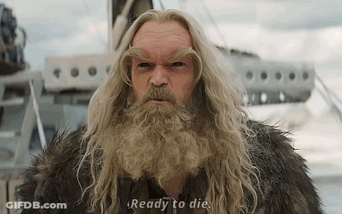 Man With Blonde Hair And Beard Says Ready To Die GIF