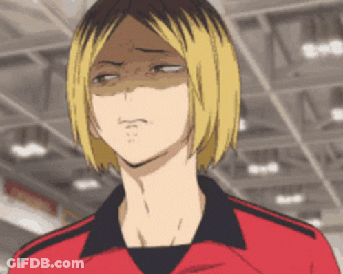 Man With Blonde Hair In Red Shirt Making Funny Face GIF