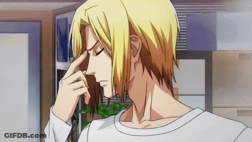 Man With Blonde Hair Touching Forehead GIF