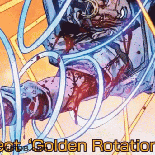 Man With Blood And Golden Rotation GIF