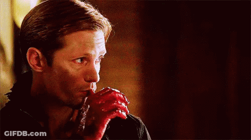 Man With Blood On Face Holding Bloody Hand To Mouth GIF