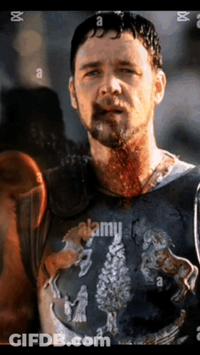 Man With Blood On Face In Alamy T-Shirt GIF