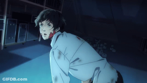 Man With Blood On Face Kneeling GIF