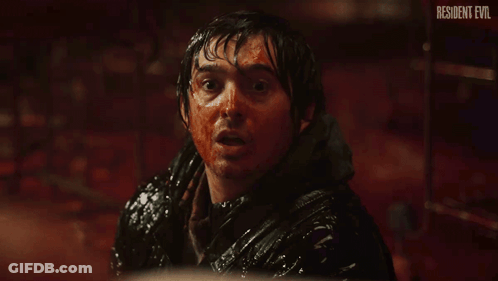 Man With Blood On Face Resident Evil GIF