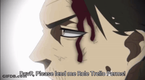Man With Blood On Face Saying Devr Please Lend Me Role Trello Perms GIF