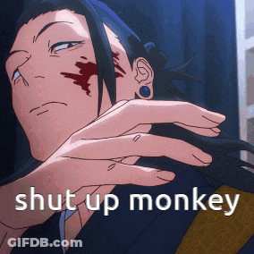 Man With Blood On Face Saying Shut Up Monkey GIF