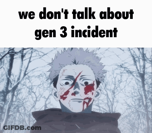 Man With Blood On Face Saying We Don't Talk About Gen 3 Incident GIF