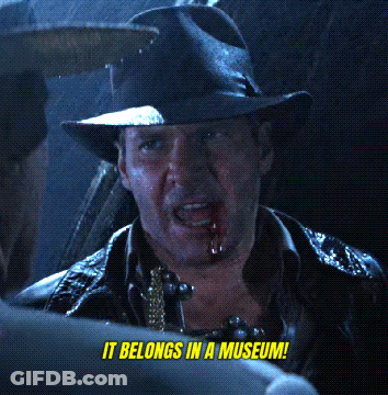 Man With Blood On Face Says It Belongs In A Museum GIF