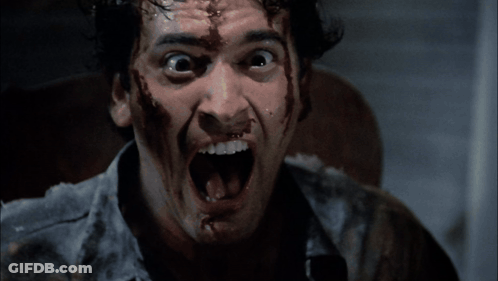 Man With Blood On Face Screaming GIF