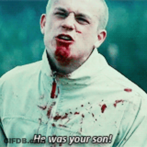 Man With Blood On Face Screaming He Was Your Son GIF
