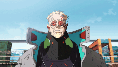Man With Bloody Face And Red Eyes GIF