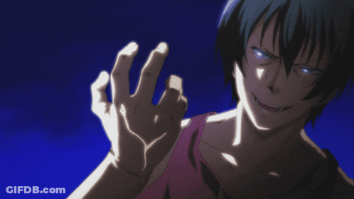 Man With Blue Eyes And Red Tank Top Making Fist GIF