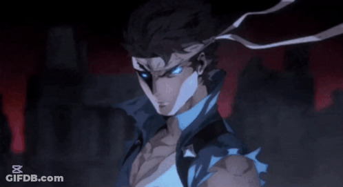 Man With Blue Eyes And X On Bottom GIF