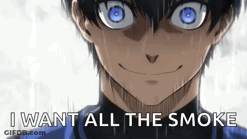 Man With Blue Eyes Saying I Want All The Smoke GIF