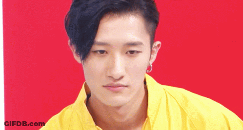 Man With Blue Hair In Yellow Shirt GIF