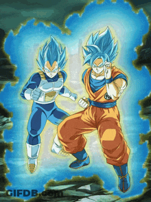 Man With Blue Hair Next To Man With Orange Hair GIF